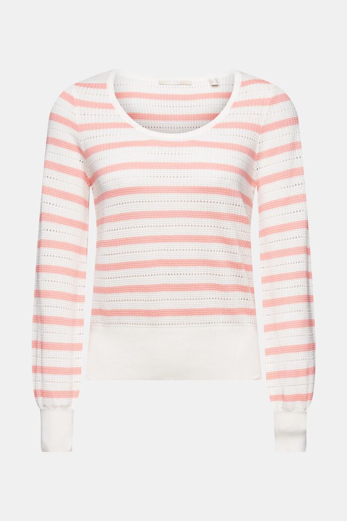 Pull-over en maille pointelle de coton, NEW OFF WHITE, detail image number 6