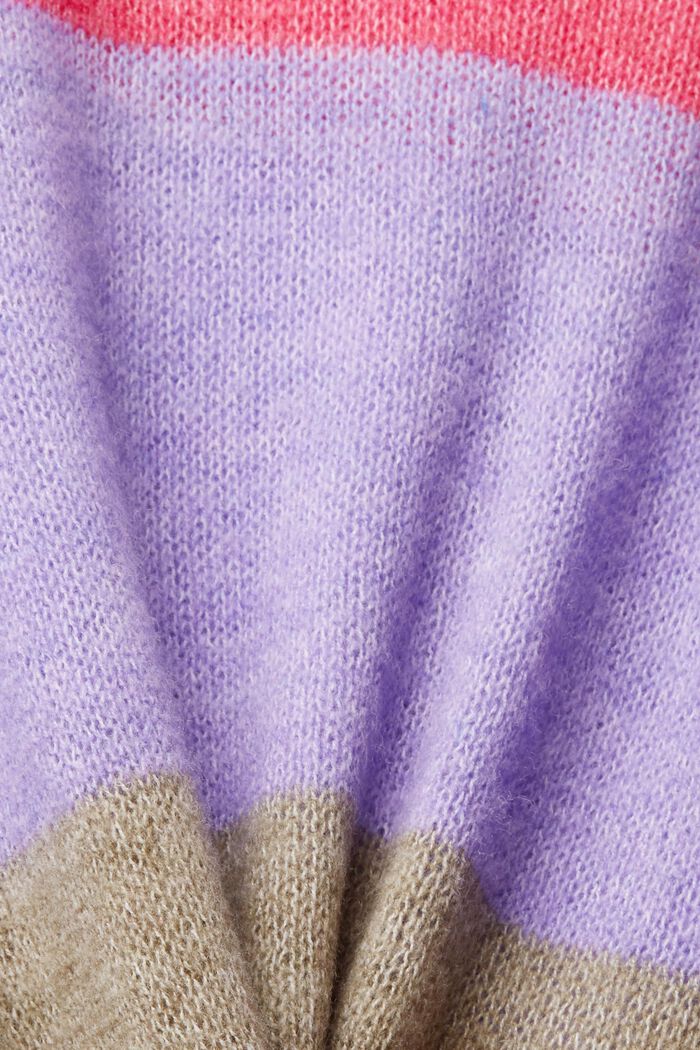 Pull-over rayé en laine mélangée, PINK FUCHSIA, detail image number 5