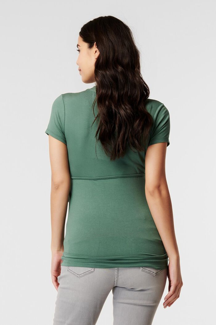 T-shirt met V-hals, LENZING™ ECOVERO™, VINYARD GREEN, detail image number 3