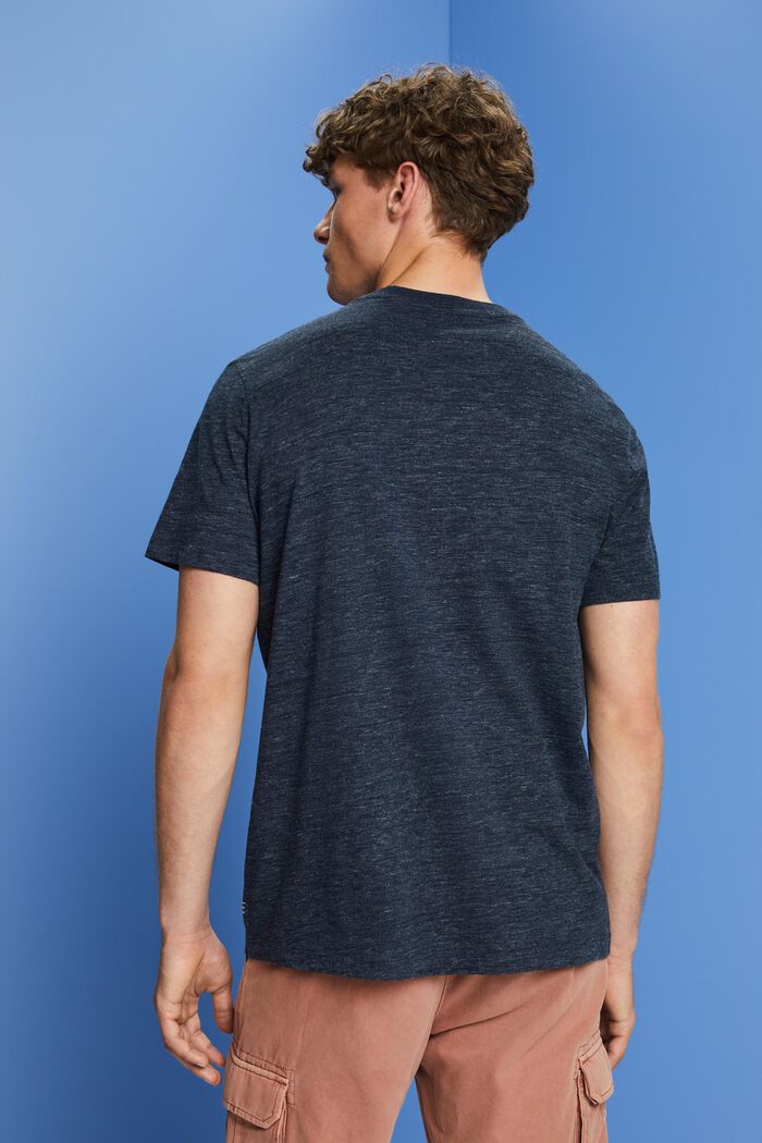 Jersey T-shirt met ronde hals en print, NAVY, detail image number 3