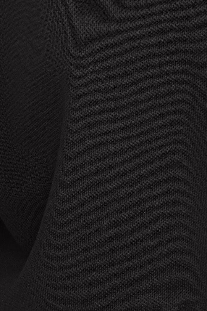 Sweat-shirt court en coton éponge biologique, BLACK, detail image number 4