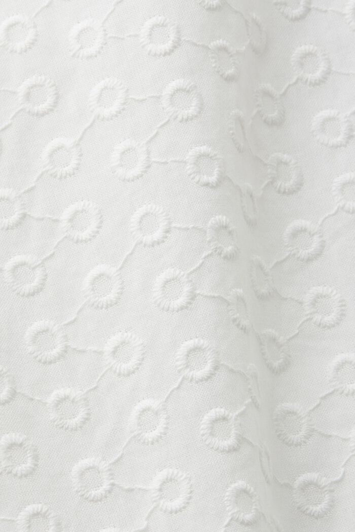 Overhemdblouse met borduursel, 100% katoen, WHITE, detail image number 4