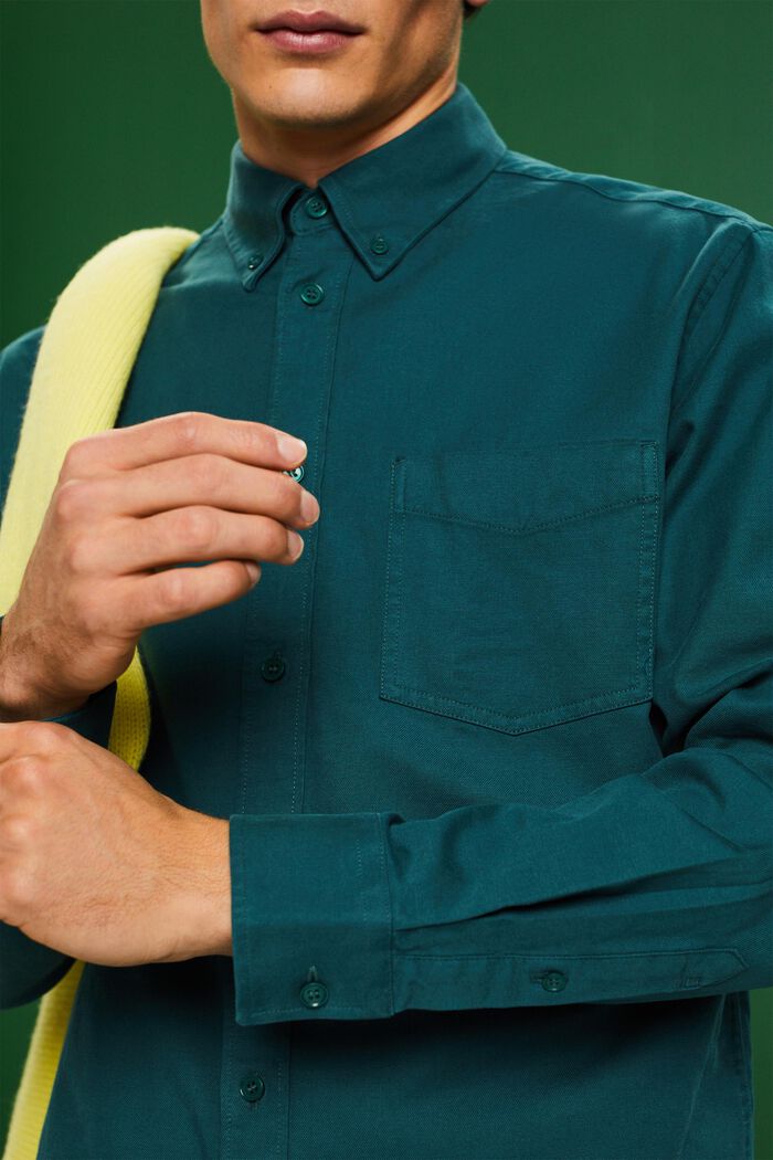 Twill regular fit-overhemd, EMERALD GREEN, detail image number 3