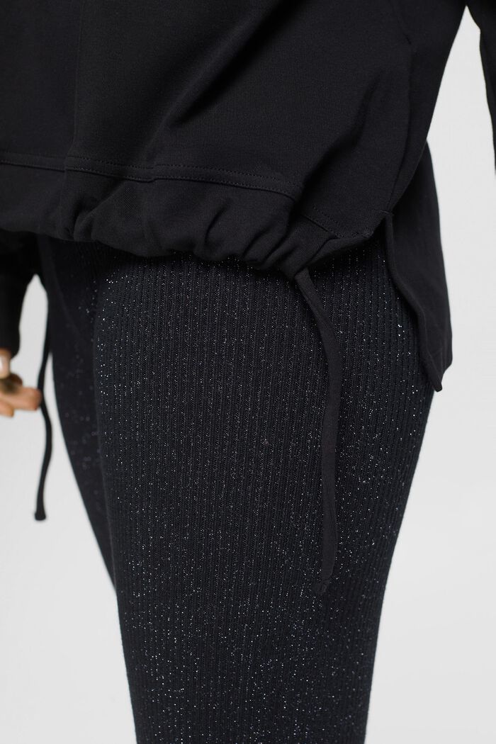 Sweatshirt met tunnelkoord in de zoom, BLACK, detail image number 4