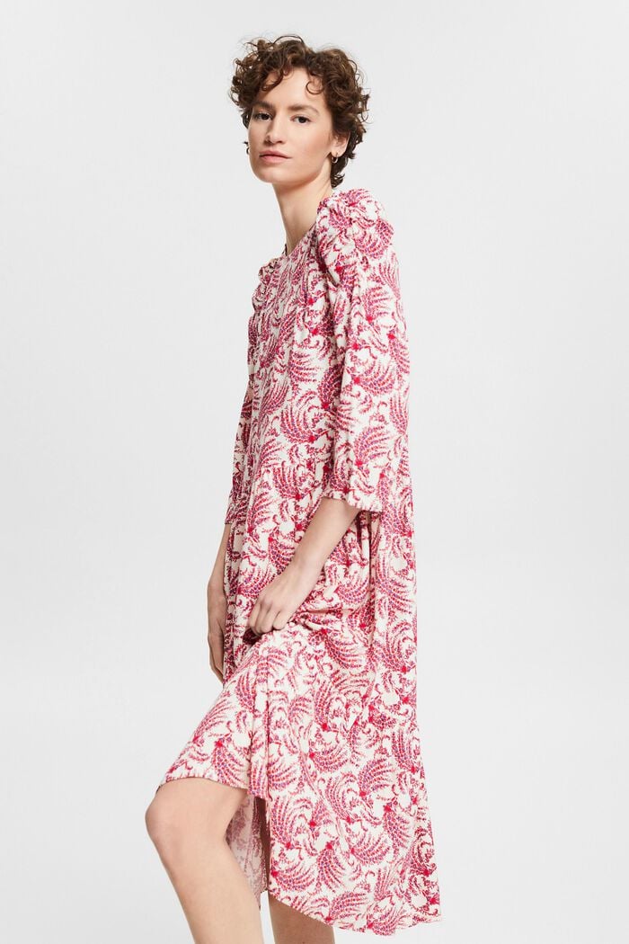 Midi-jurk met print, LENZING™ ECOVERO™, OFF WHITE, overview