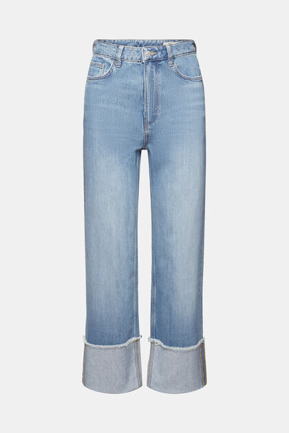 Cropped jeans, 80-look, met vaste omslag, TENCEL™