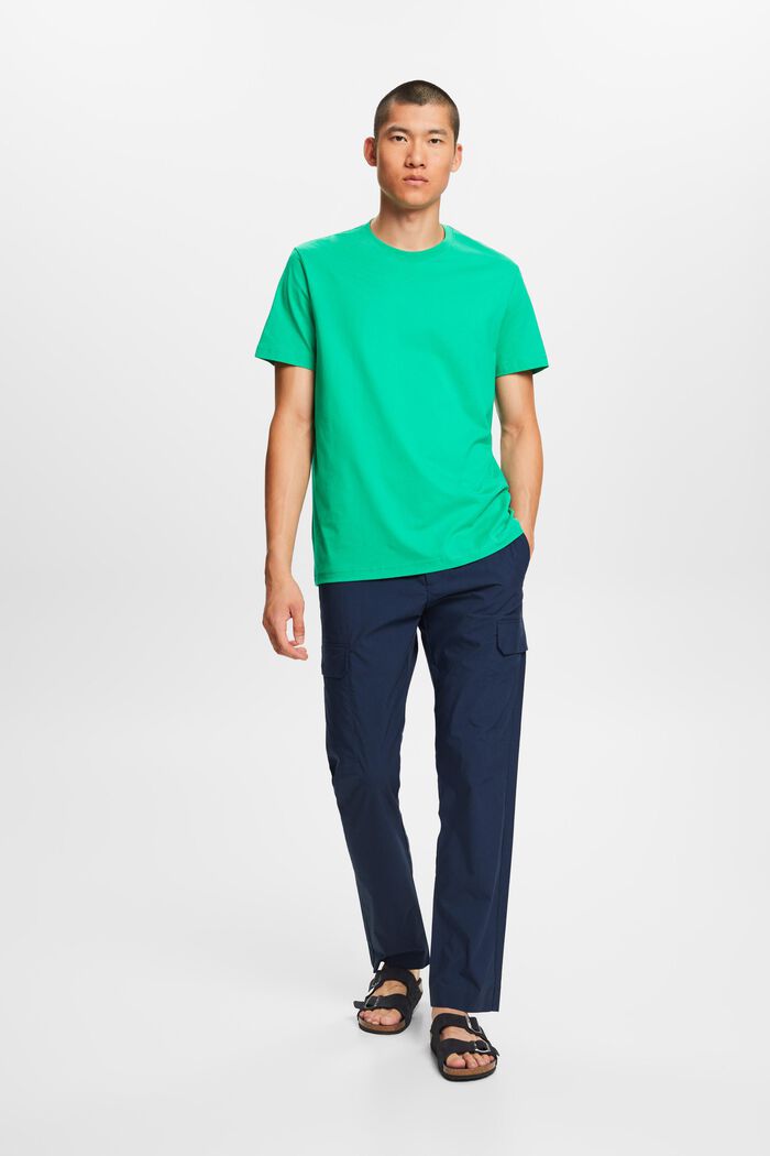 T-shirt à col rond en jersey de coton Pima, GREEN, detail image number 5