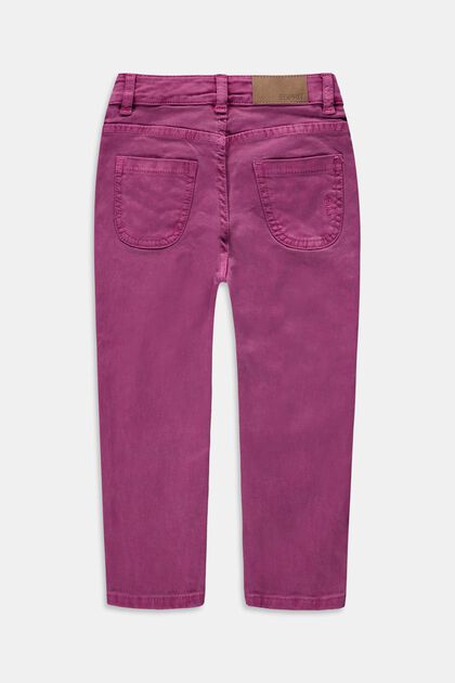 Jeans met verstelbare tailleband, DARK PINK, overview