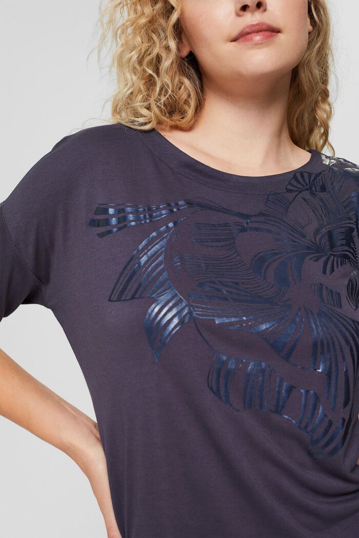 T-shirt à imprimé métallisé, LENZING™ ECOVERO™, DARK BLUE, detail image number 2