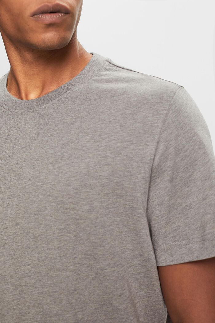 T-shirt à encolure ronde, 100 % coton, GUNMETAL, detail image number 2