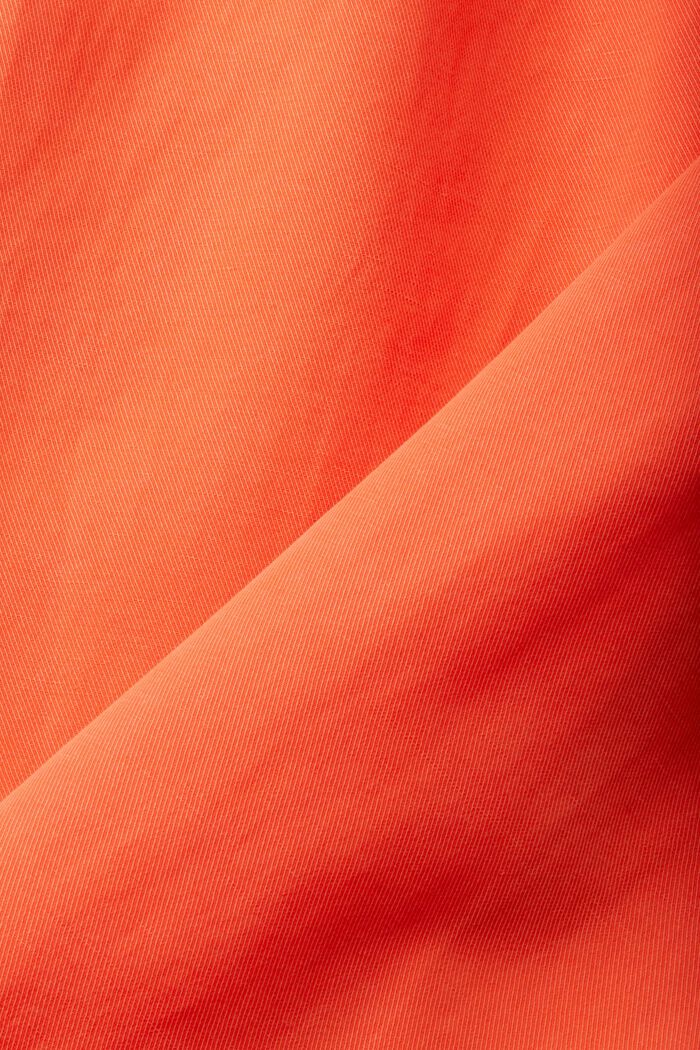 Broek met wijde pijpen en hoge taille van linnen, ORANGE RED, detail image number 6