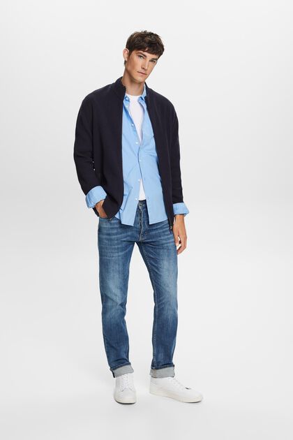 Rechte selvedge jeans met middelhoge taille