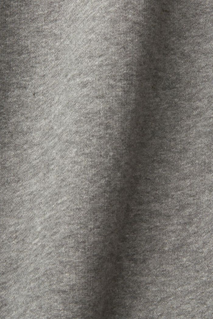 Gemêleerde hoodie met kleine logoprint, MEDIUM GREY, detail image number 5