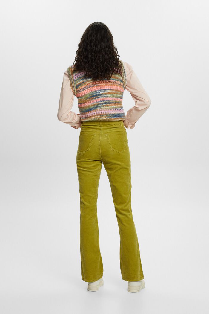 Pantalon en velours côtelé coupe bootcut taille haute, PISTACHIO GREEN, detail image number 3