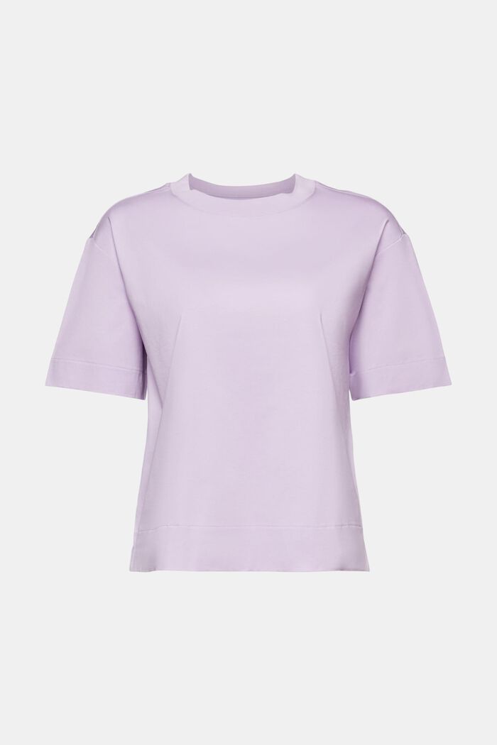 T-shirt à encolure ronde en coton Pima, LAVENDER, detail image number 5