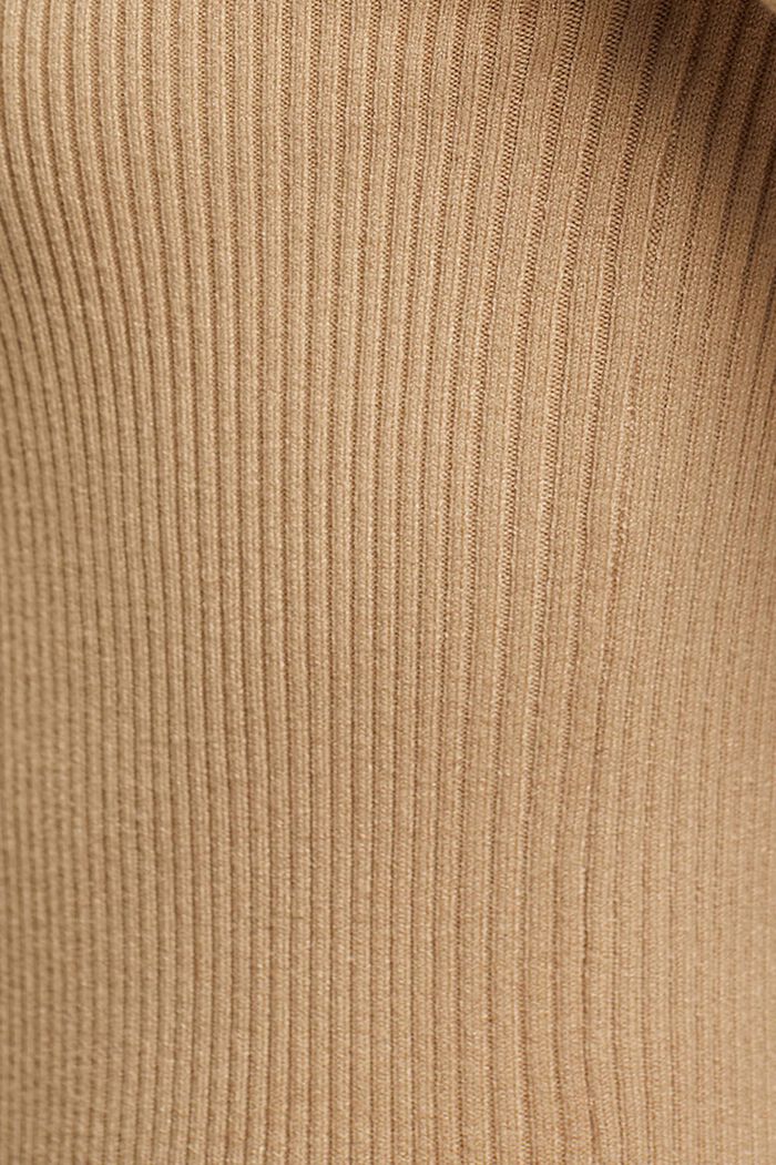 Geribde trui met korte mouwen, SAND, detail image number 6
