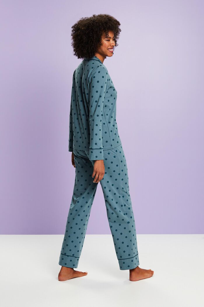 Lange jersey pyjama, TEAL BLUE, detail image number 3