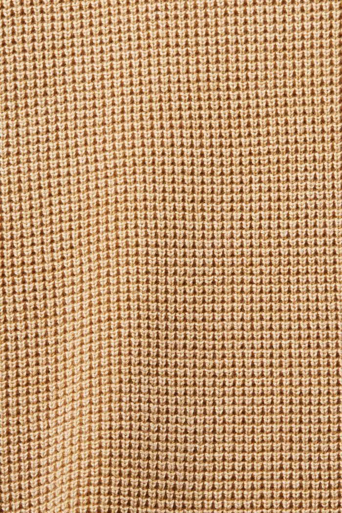 Pull basique col ras-du-cou, 100 % coton, BEIGE, detail image number 4