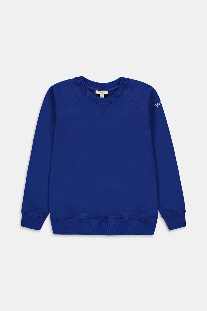 Sweatshirt met logo van 100% katoen, BRIGHT BLUE, detail image number 0