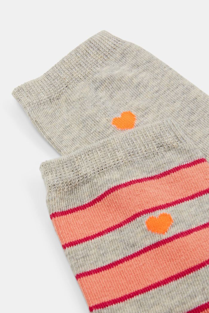 2 paar gestreepte sokken, STORM GREY, detail image number 2