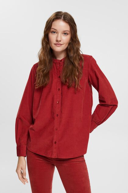 Corduroy blouse, TERRACOTTA, overview