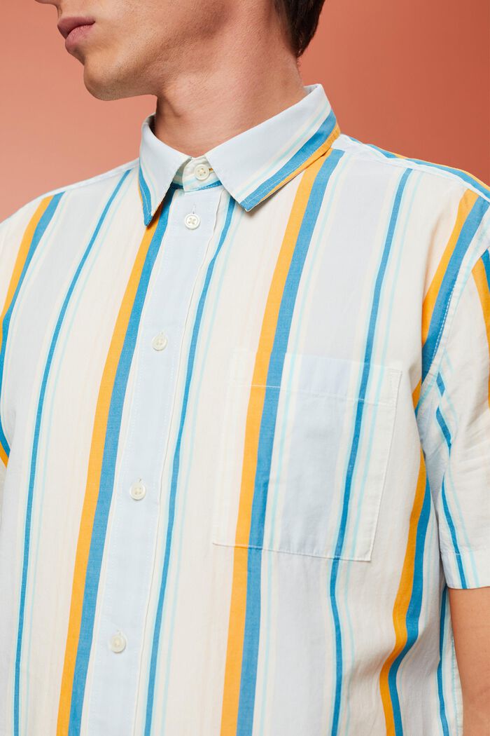 Overhemd met korte mouwen en motief, 100% katoen, TURQUOISE, detail image number 2