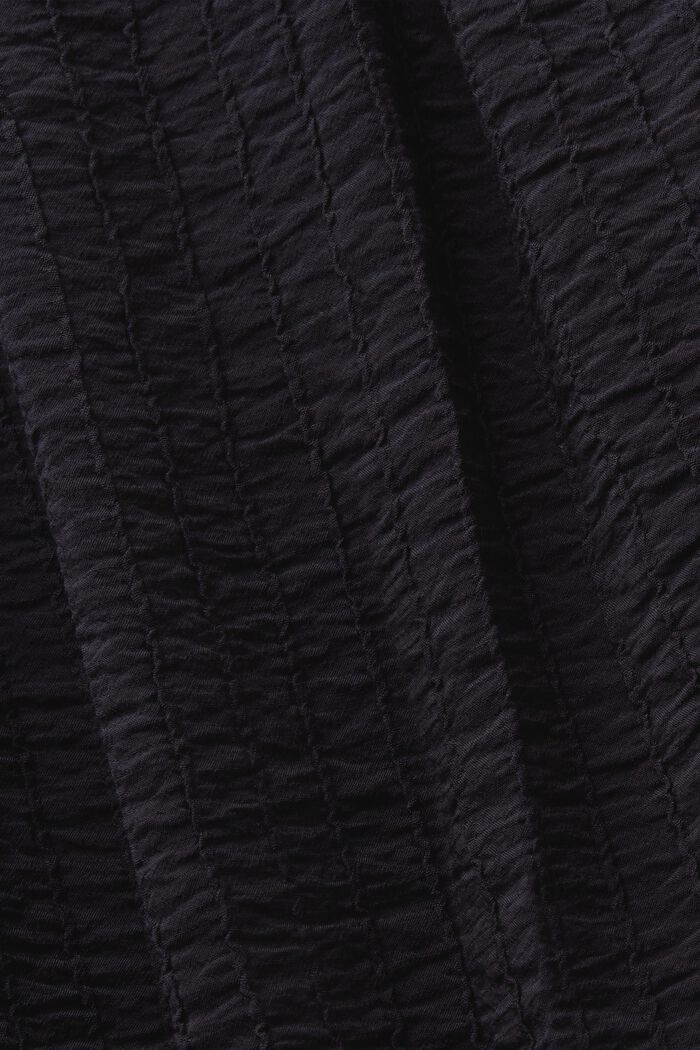 Gestructureerde mini-jurk met rimpelingen, BLACK, detail image number 5