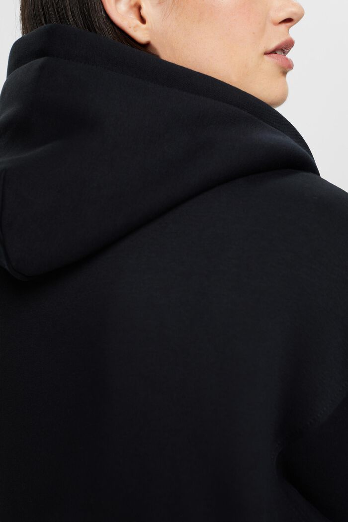 Oversized hoodie van katoenen fleece, BLACK, detail image number 2