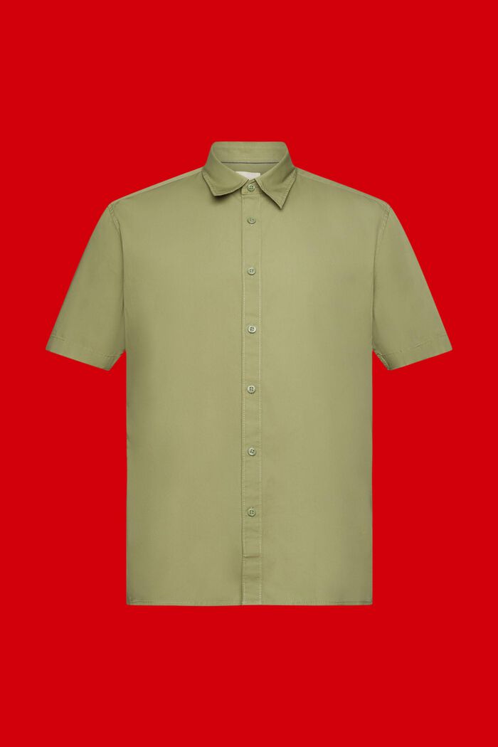 Overhemd van duurzaam katoen met korte mouwen, LIGHT KHAKI, detail image number 5