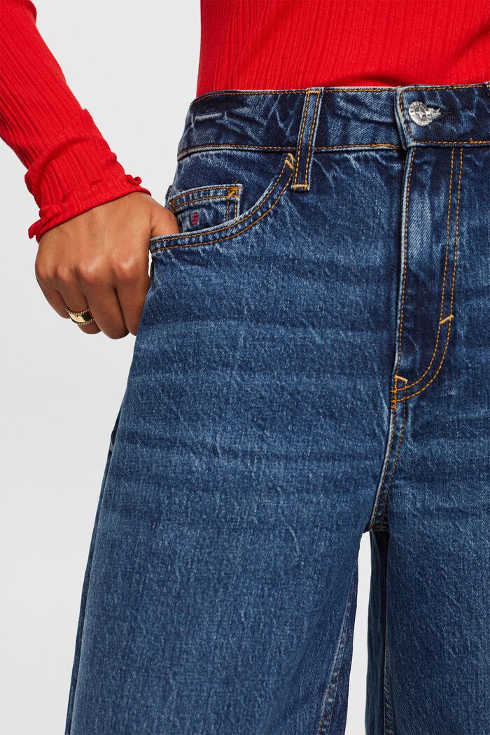 Wide fit jeans in retrolook met hoge taille, BLUE LIGHT WASHED, detail image number 2