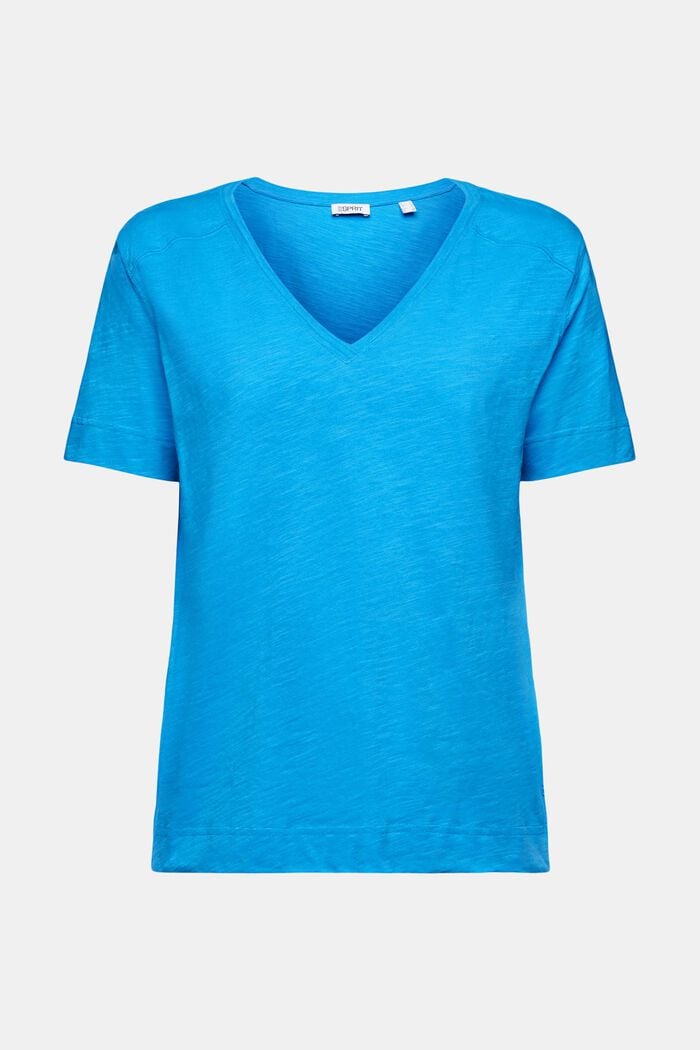 Jersey T-shirt met V-hals, BLUE, detail image number 6