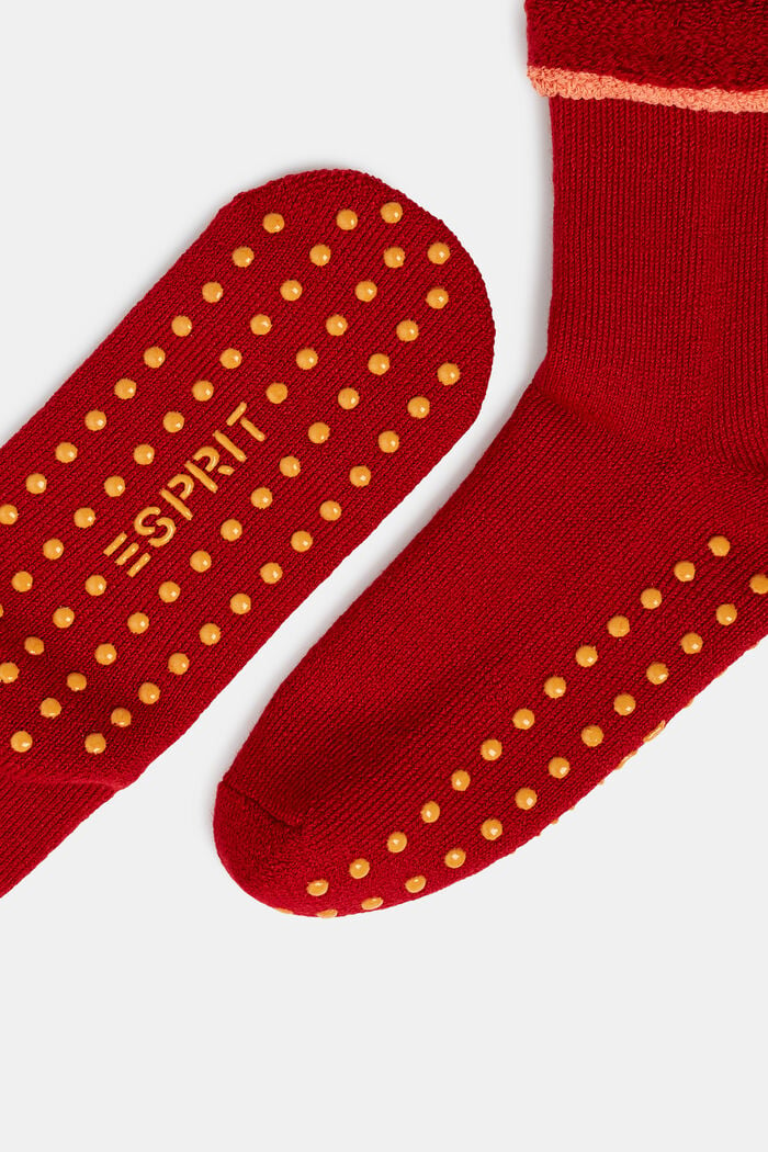 Met scheerwol: zachte sokken met stroeve zool, RED, detail image number 1