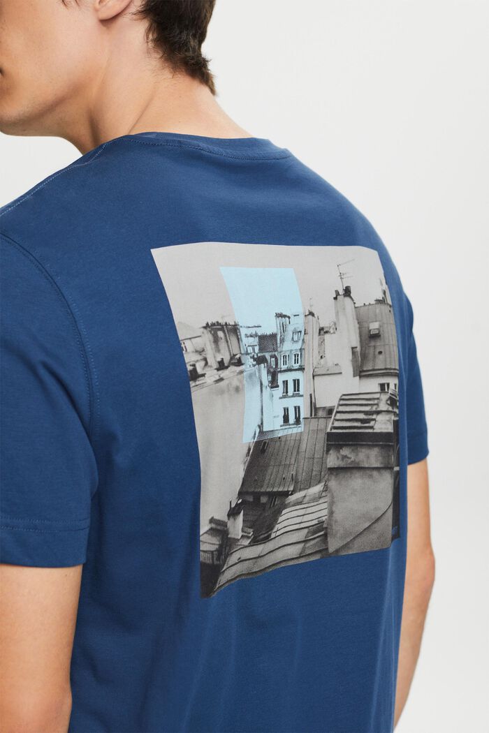 T-shirt met print op de voor- en achterkant, GREY BLUE, detail image number 4