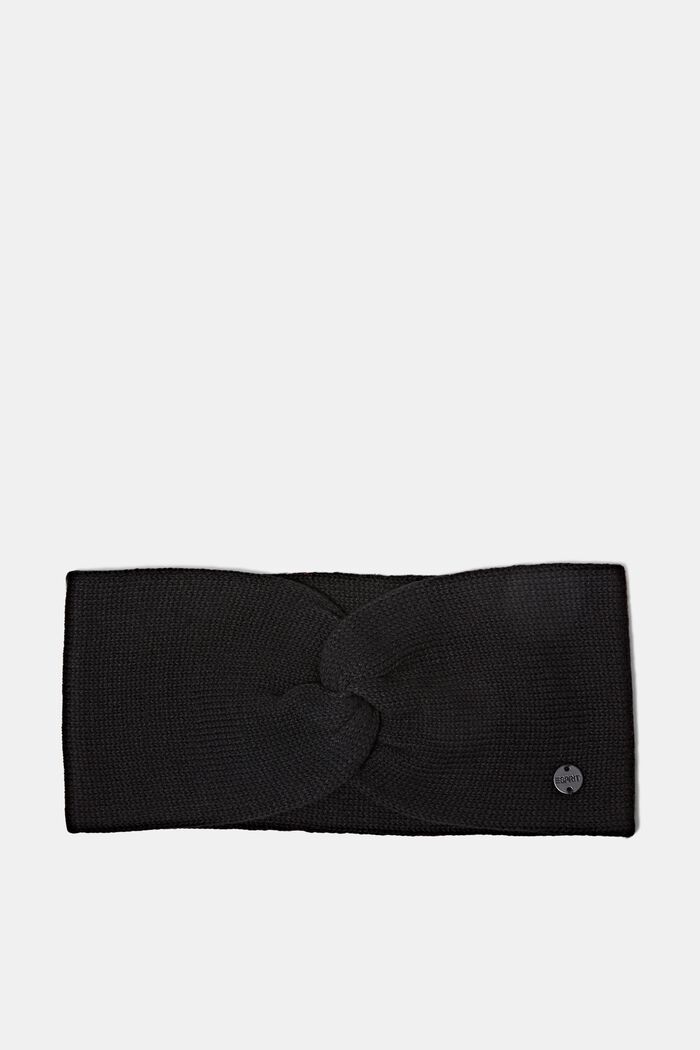 Gebreide, gedraaide hoofdband, BLACK, detail image number 0