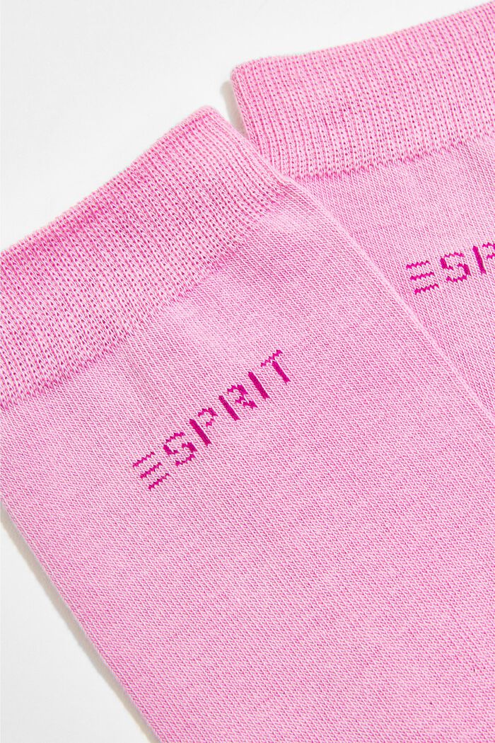 Set van 2 paar sokken met gebreid logo, organic cotton, ORCHID, detail image number 1