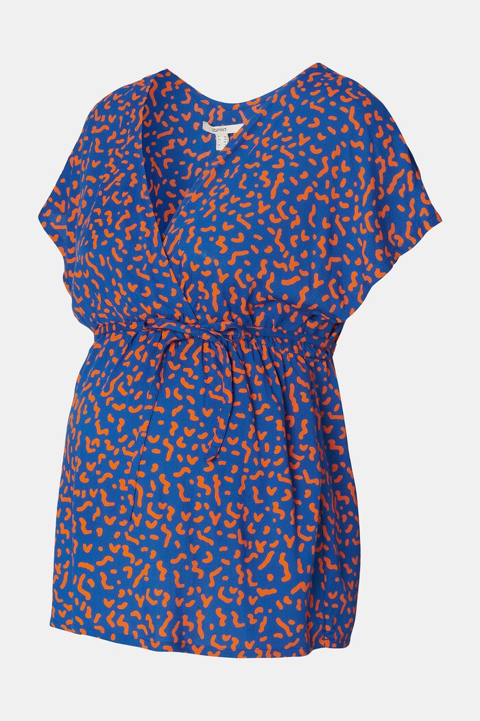 MATERNITY blouse met print en V-hals, ELECTRIC BLUE, detail image number 2