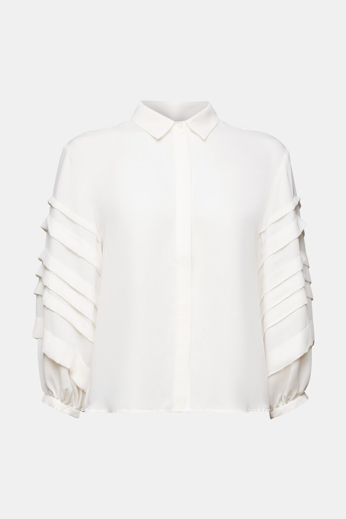 Geplooide overhemdblouse, OFF WHITE, detail image number 6