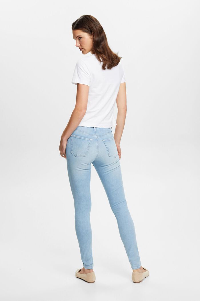 Skinny jeans van duurzaam katoen, BLUE BLEACHED, detail image number 3