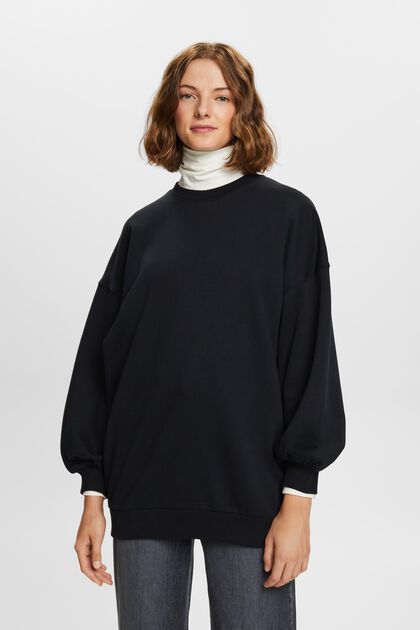 Sweatshirt van fleece met ronde hals