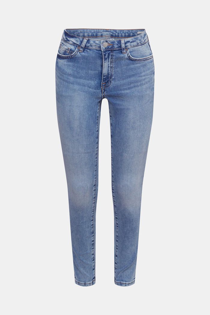 Mid rise skinny jeans, BLUE MEDIUM WASHED, detail image number 7