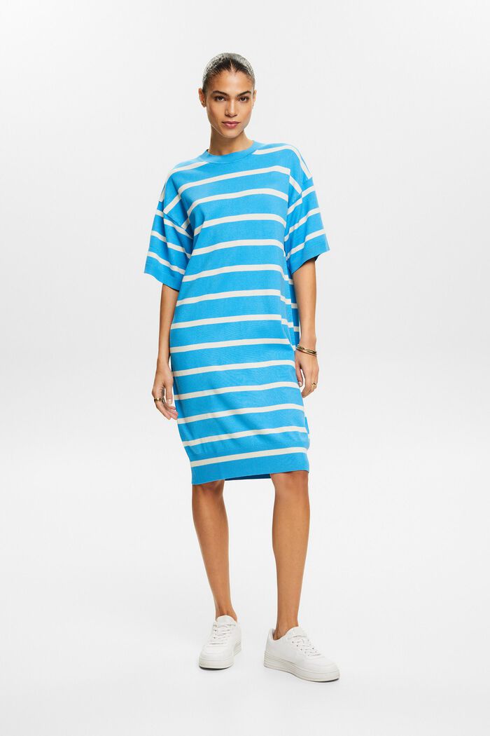 Robe-pull rayée de coupe oversize, BRIGHT BLUE, detail image number 1