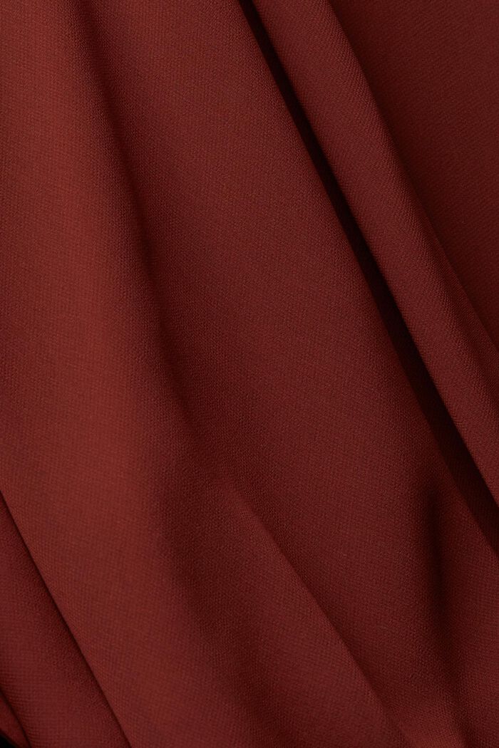 En matière recyclée : la jupe longueur midi en mousseline, BORDEAUX RED, detail image number 1