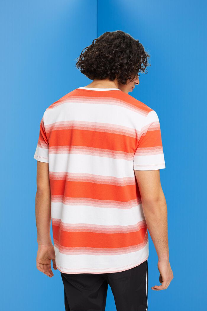 T-shirt à rayures en coton piqué, ORANGE RED, detail image number 3