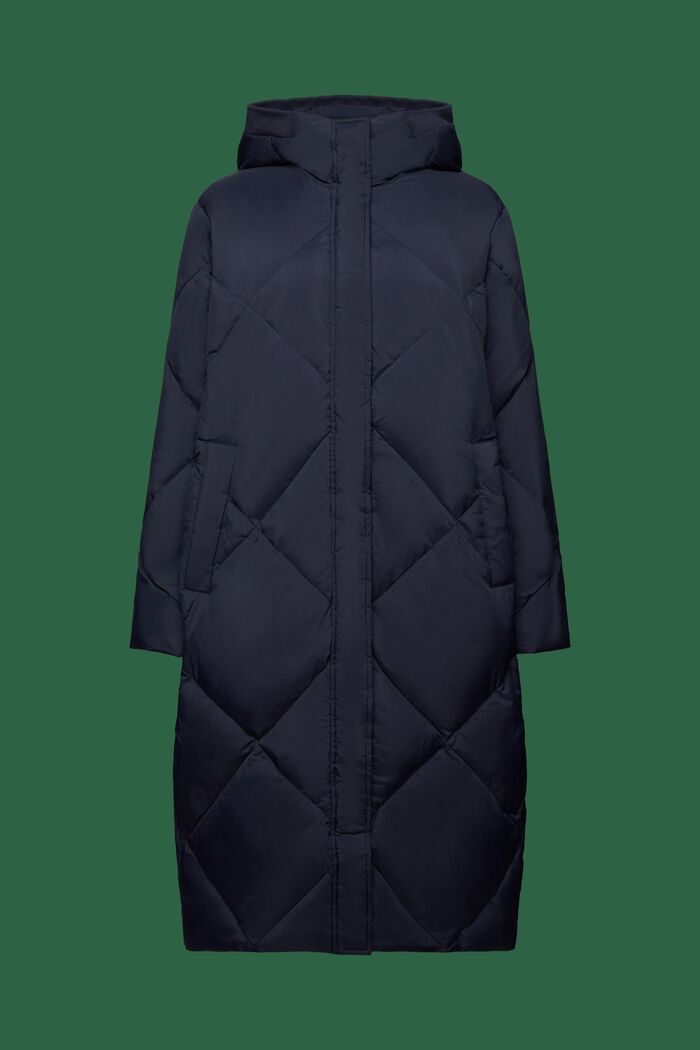 Gewatteerde mantel met dons, NAVY, detail image number 6
