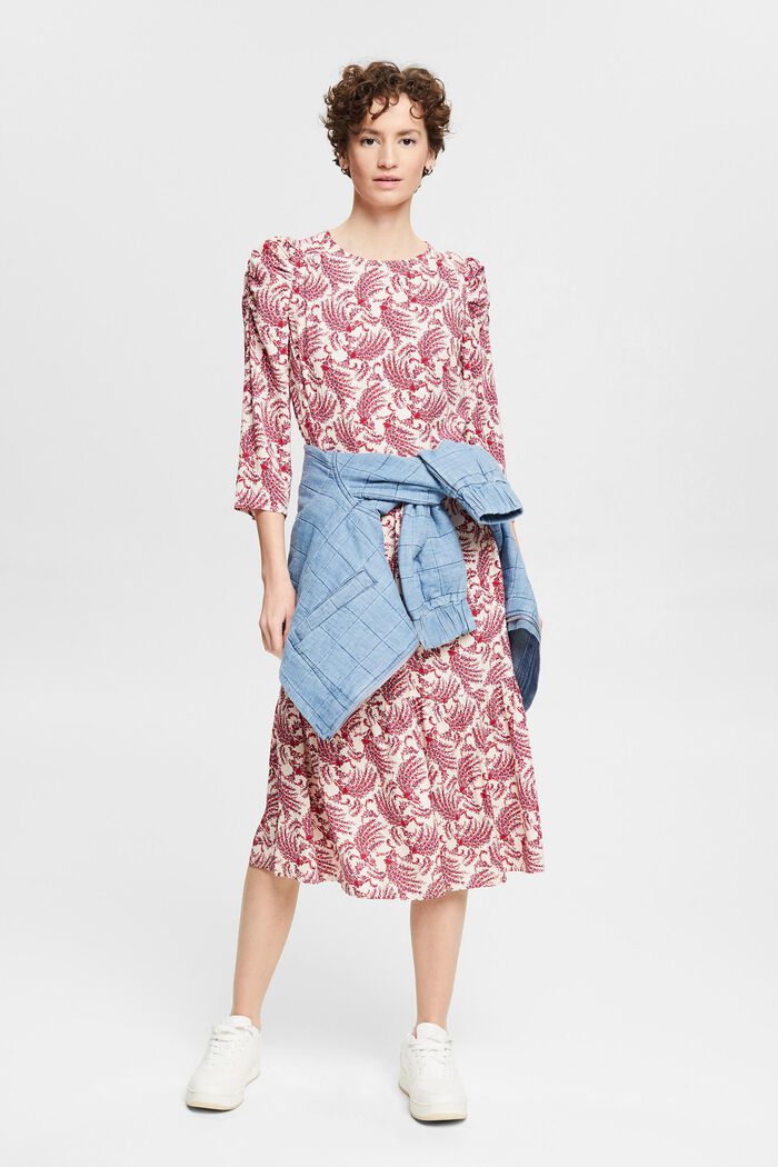 Midi-jurk met print, LENZING™ ECOVERO™, OFF WHITE, detail image number 1