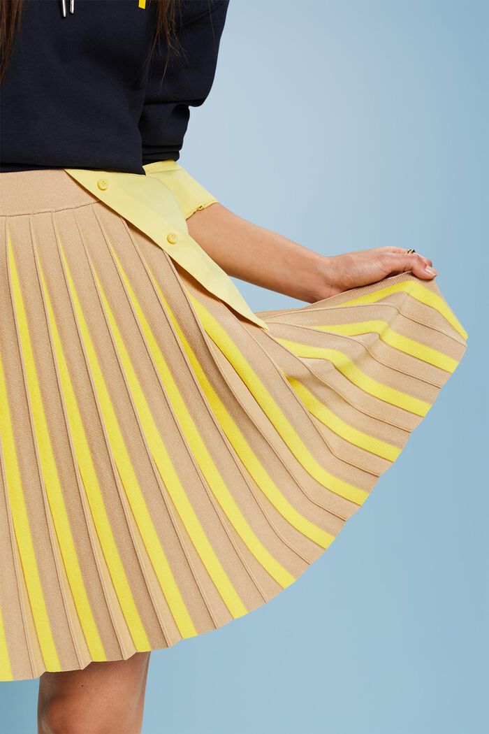 Mini-jupe en maille plissée, SAND, detail image number 1