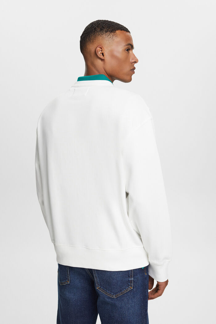 Sweatshirt met logo van organic cotton, OFF WHITE, detail image number 3