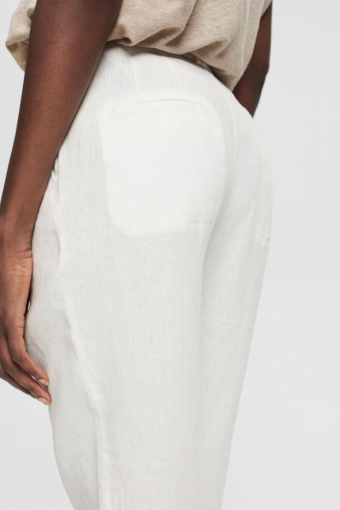 Pantalon 100 % lin, WHITE, detail image number 5