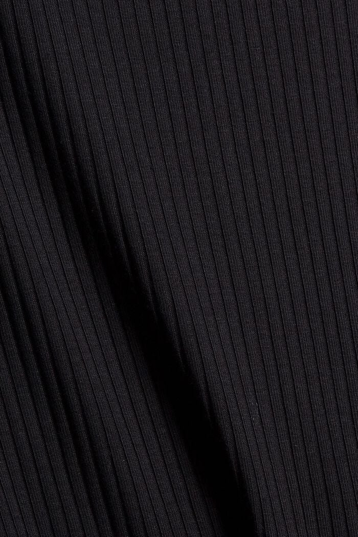 Geribde midi-jurk van biologisch katoen, BLACK, detail image number 5