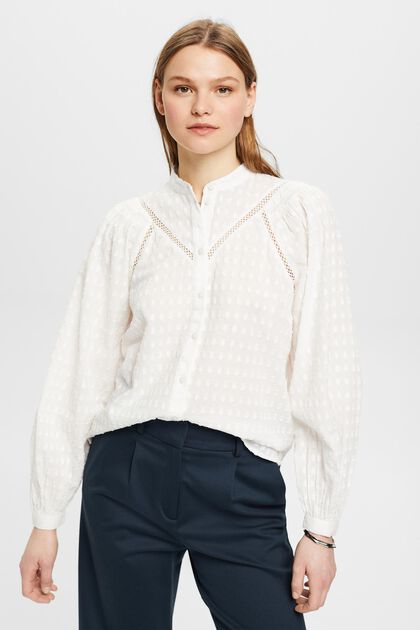 Blouse brodée, OFF WHITE, overview